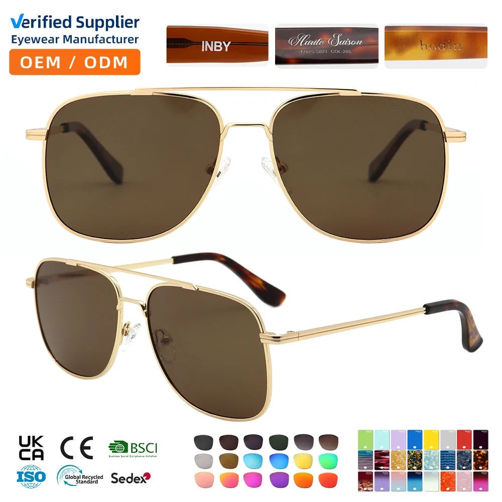MB1049 Premium Sun Glasses High Quality TAC Lens High End Double Bridge Metal Frame Men Sunglasses
