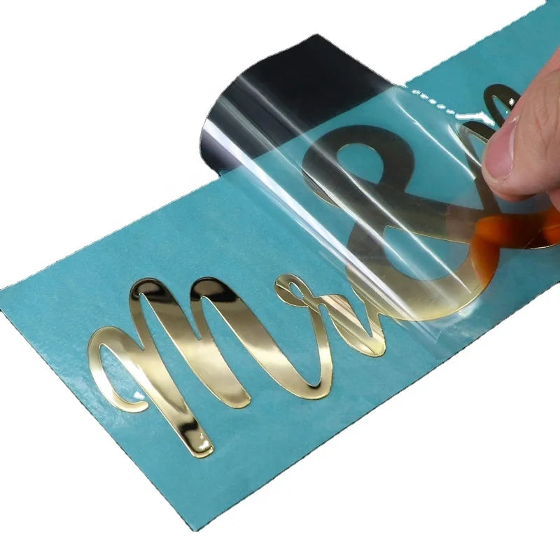 Custom Gold Metal Self-Adhesive 3D Waterproof UV Resistant Logo Printed Label Stickers for Gift & Craft-New Custom Order