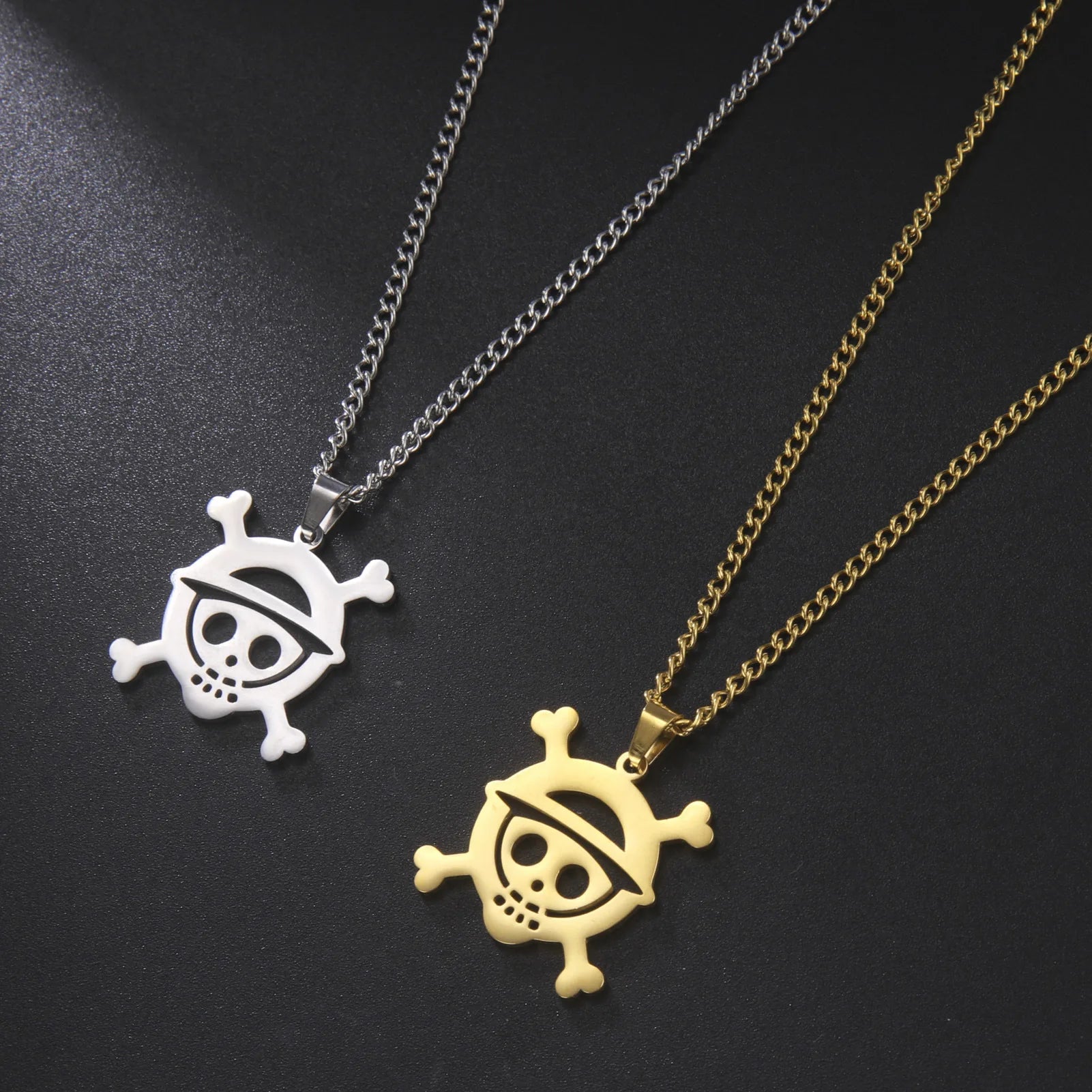 Anime One Piece Stainless Steel Necklaces Pirate Pendants Chain Choker Jewellery Fashion Necklace for Women Jewelry One Piece Gi