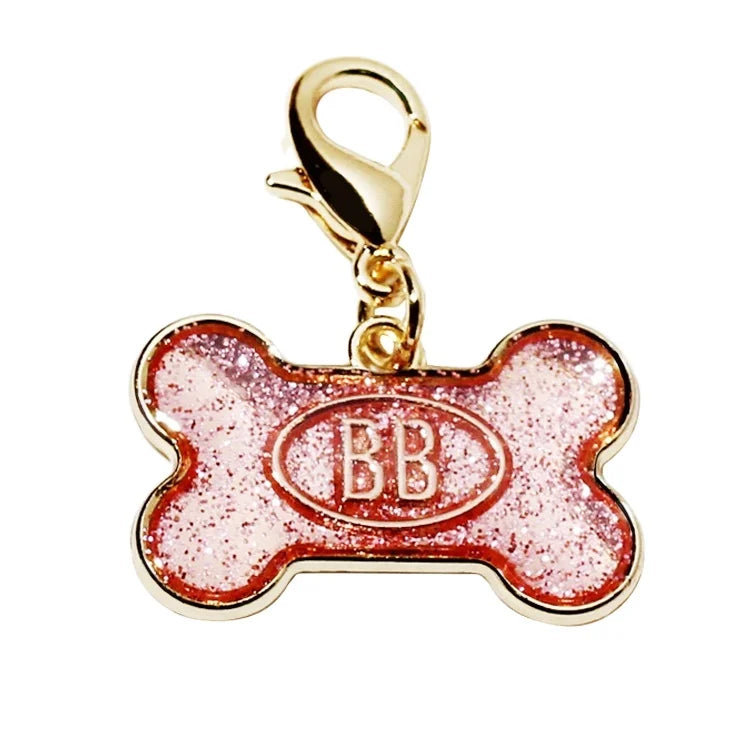 Custom Puppy Cat Necklace hang Pendant Bone Shape Enamel Accessory Metal Charms Brand Dog Collar Key Tags