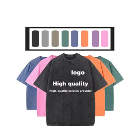 Men Street Wear Cotton T Shirt Custom Vintage Acid Wash t Shirt Heavy Weight Oversized Blank Screen Print Dtg Graphic T-shirt