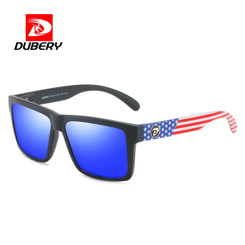 DUBERY OFFICIAL Unisex Polarized Luxury Rectangle Frame PC Sunglasses Blue UV400 Protection Fast Delivery 2025 D805