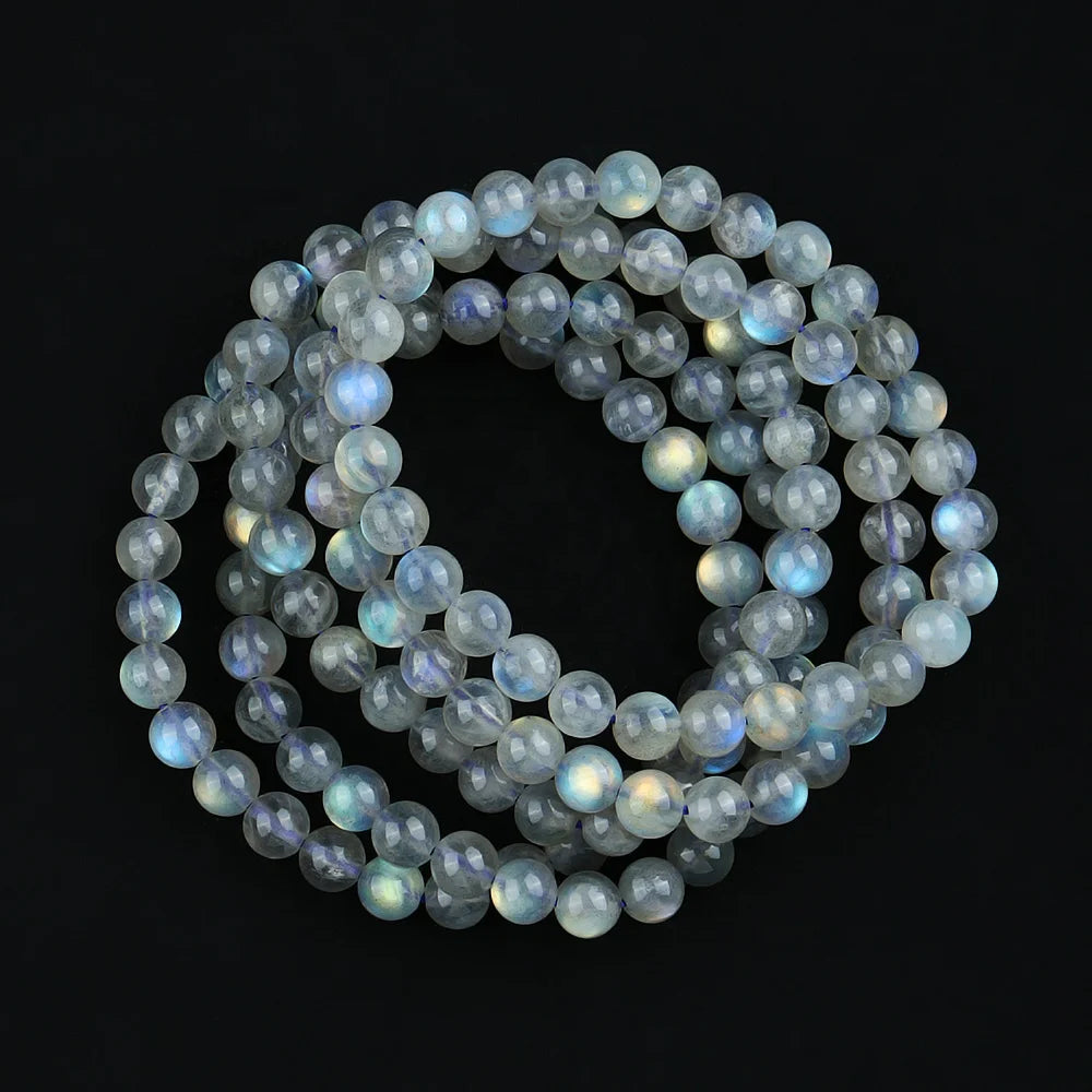 JSES A+ Natural Madagascar Labradorite Bracelet 6mm 7mm Loose Beads for Jewelry Making Beads Wholesale Crystal Stone Beads