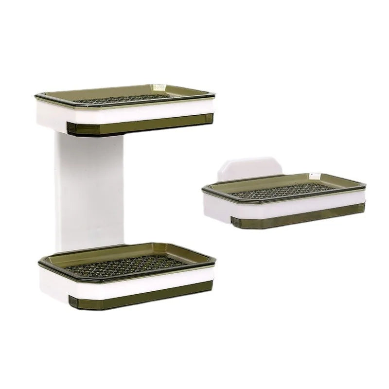 No Punching Suction Cup Household Soap Rack Wall Mounted Double-layer Drain Soap Box  Bathroom Soap Box Storage Rack
