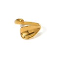 Punk Geometric Irregular Shape Adjustable Open Rings Titanium Steel New Trendy for Women Opp Bag Stainless Steel Zircon HF-J1244