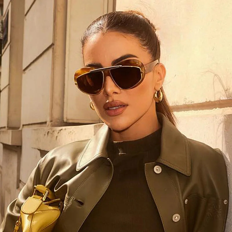 2024 Luxury Designer Sunglasses for Men and Women New Acetate Frame in Gold Yellow Pink Fashionable Trendy Shades