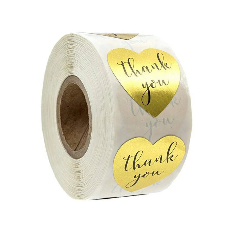 KY-202205427 1" 500 Labels Per Roll PVC Waterproof Thank You Supporting Seal Stickers My Small Business Custom Printed Packaging