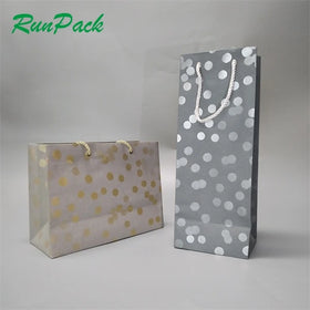 Luxury Eco-friendly Biodegradable Boutique Shopping Paper Gift Bags Photo Frame Option Ribbon Handle Custom UV Coating Lined