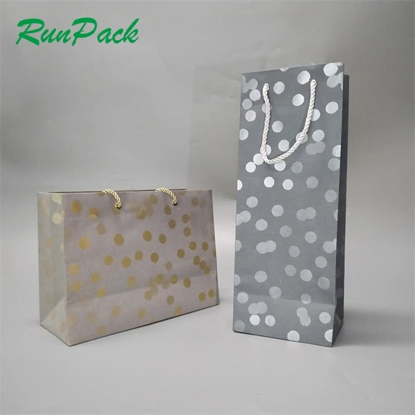 Luxury Eco-friendly Biodegradable Boutique Shopping Paper Gift Bags Photo Frame Option Ribbon Handle Custom UV Coating Lined