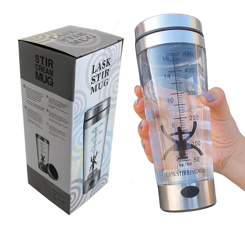 2024 New Idea Electric Shake Bottle Coffee Protein Mixer Fitness Gym Plastic Sport 20oz Water Bottle Custom LOGO
