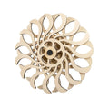Wooden Rotating Windmill Decorative Geometric Pattern Hanging Wind Spinner Kinetic Energy Sculpture Wall Art Ornament