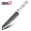 Yangjiang Amber White Turquoise Stone Handle Custom Logo Damascus Steel Chef Knife with Japanese Vg10 Super Steel Core