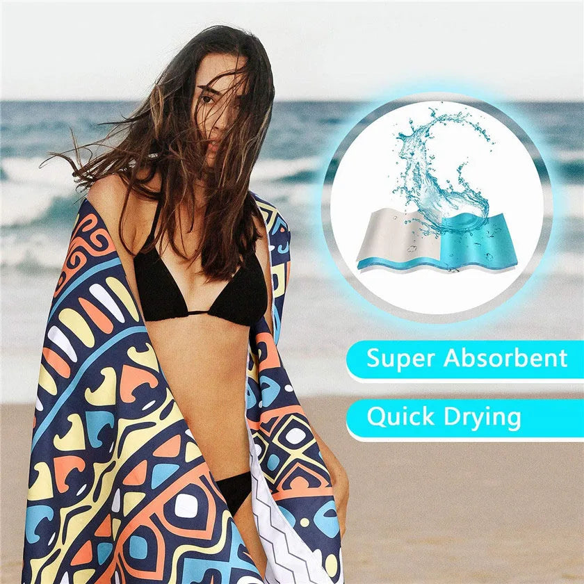 Quick Dry Recycled Custom Sublimation Printed Oversized Summer Beach Towel Microfiber Sand Free Towels Beach