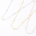 Boho Fashion Stainless Steel 18k Gold Flat Snake Clavicle Chain with 3mm Bead Chain Choker Necklace Jewelry for Women