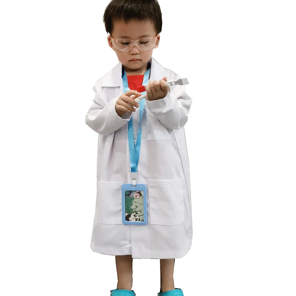 Cheap Customizable Polyester Cotton Laboratory Coat for Children for Science Class Doctor Costume for Lab Kids Hospital Uniforms
