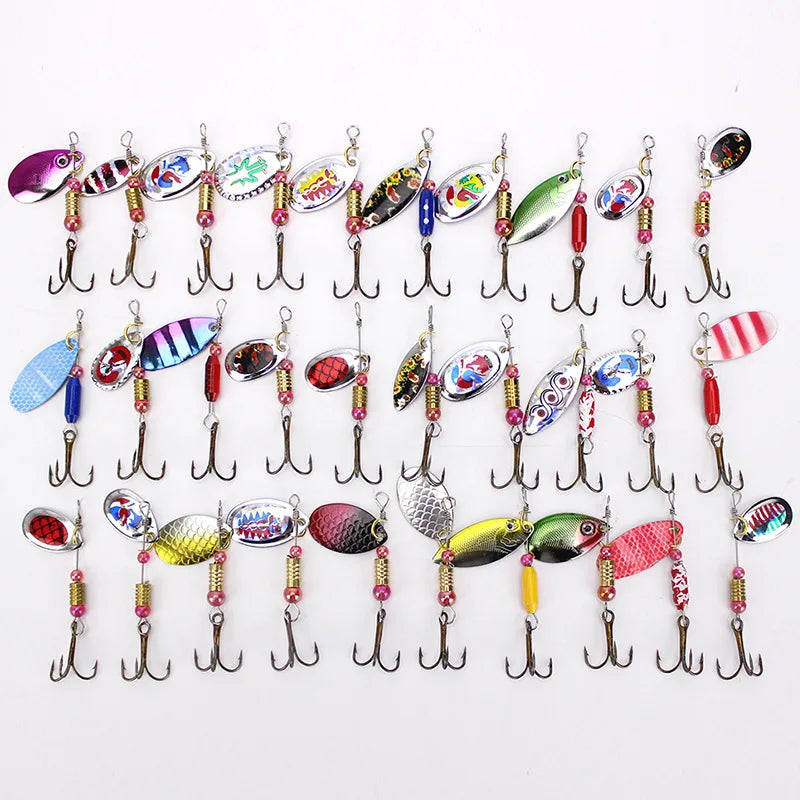 SEASKY Fishing Lures Kit Set Spinnerbait for Bass Trout Walleye Salmon Assorted Metal Hard Lures Inline Spinner Baits 10pcs Kit