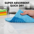 11.5\"X11.5\" Microfiber Square Cleaning Cloths 10 Pack Kitchen Towels 5 Color Assorted Dry Glass Rag Wet Dry Use Easy Cleaning