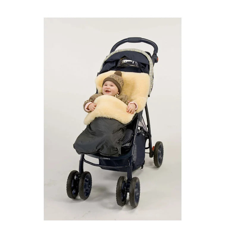 Sample Support Heavy Density Real Full Sheepskin Baby Pram Australian Eco-Tanning OEKO-TEX Shearling Baby Sleeping Bag Footmuff