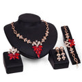 4 Pcs African Women Fashion Jewelry Sets Luxury Saudi 18K Gold Plated Dubai Big Crystal Wedding Gift Bridal Jewelry Set
