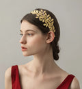 Factory Price Women Metal Headpiece Gold Plated Hawaiian Tropical Metal Leaf Baroque Metal Headband