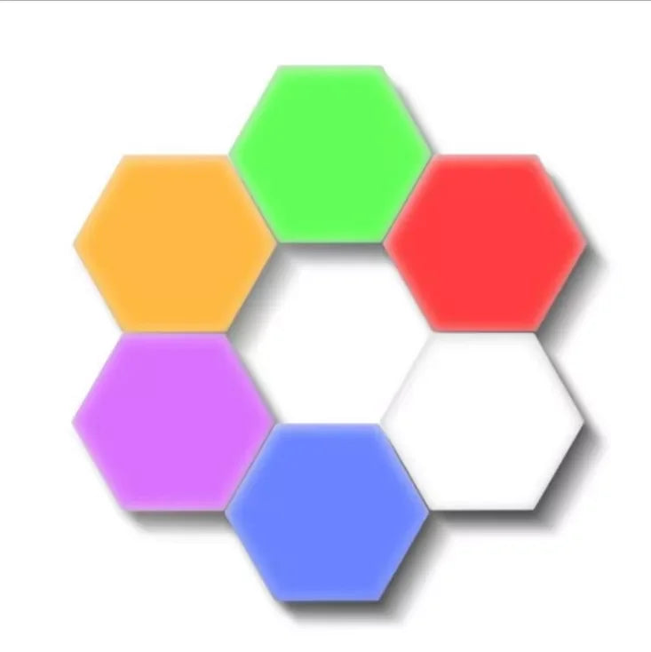 LED Hexagonal Wall Lamp Quantum Light Touch Sensor Night Light DIY LED Honeycomb Lamp Magnetic Light Colorful LED Modular Lamp