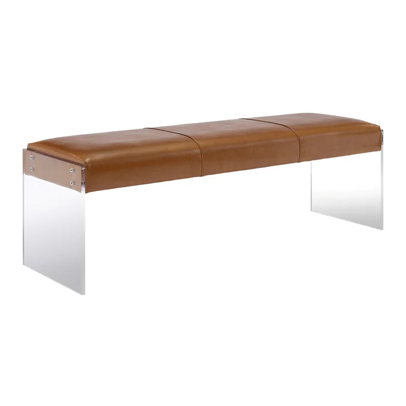 Nordic Luxury Leather Acrylic Benche for Hotel Bedrooms Corner Living Room Entry School & Apartment Use