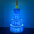 Lounge Bar Nightclub 4 Layer VIP Led Happy Birthday Cake Sign Bottle Presenter Led Cake Champagne Display Racks for Events Party
