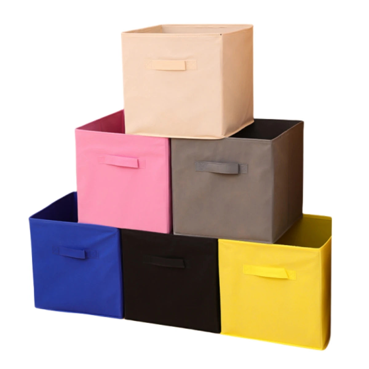 Collapsible Fabric Storage Cubes Organizer with Handles Cloth Storage Cube Basket Bins Organizer