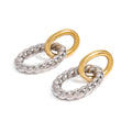 J&D Unique Design 18k Gold Stainless Steel Gold and Silver Twisted Oval Hollow Circle Earrings