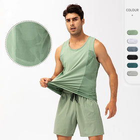 Workout Sports Wearing Men's Crop Top Plain Custom Logo Sleeveless Quick Dry Running T-shirts Fit Camo Mesh Tank Top