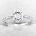 Semi Mount 3*5mm Sterling Silver Ring Frame Empty Blank Support Claw Setting S925 Base Holder Without Center Stone for DIY Inlay