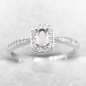 Semi Mount 3*5mm Sterling Silver Ring Frame Empty Blank Support Claw Setting S925 Base Holder Without Center Stone for DIY Inlay