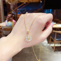SC Wholesale Multi-type Fashion Jewelry Necklaces Crystal Lock Sunflower Butterfly Heart Pendant Stainless Steel Necklace Women