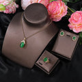 Wholesale Fashion Jewelry Set Chalcedony Three Piece Set Vintage Cat Eye Stone Ring Earring Necklace Pendant for Christmas Gifts