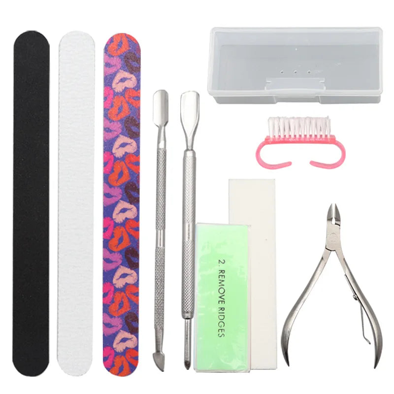 Tool Set Full Set of Manicure and Polishing Nail Beauty File Burnishing Stick Nail Rubbing Strip Household Storage Box