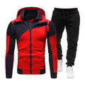2023 Autumn and Winter Sports Splicing Coat Casual Long-sleeved Trousers Hooded Sports Men's Suit