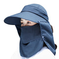 ZG Summer Sun UV Protect Cycling Large Brimmed Bucket Hat With Neck Flap Outdoor Protect Face Cap