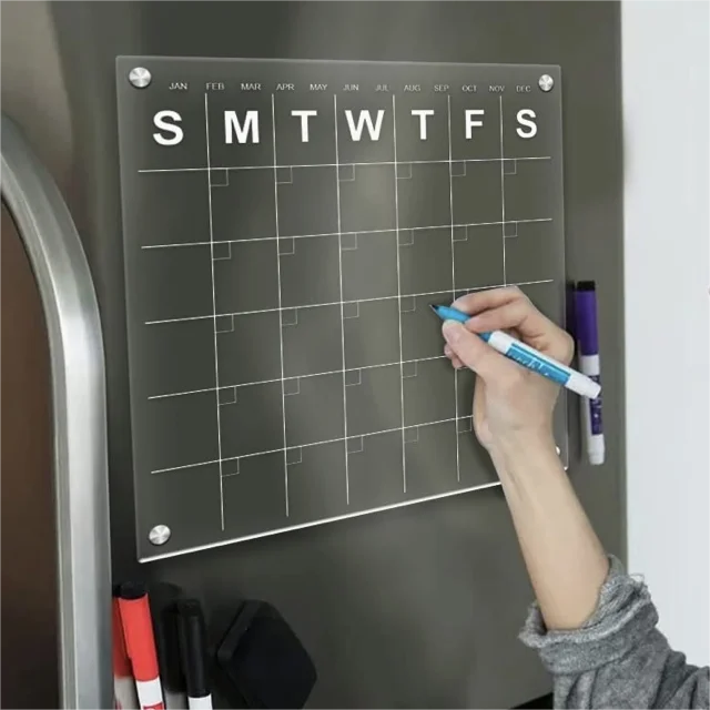 Acrylic Magnetic Fridge Monthly Planner With Weekly Planner Calendar White Board Dry Erase  Clear