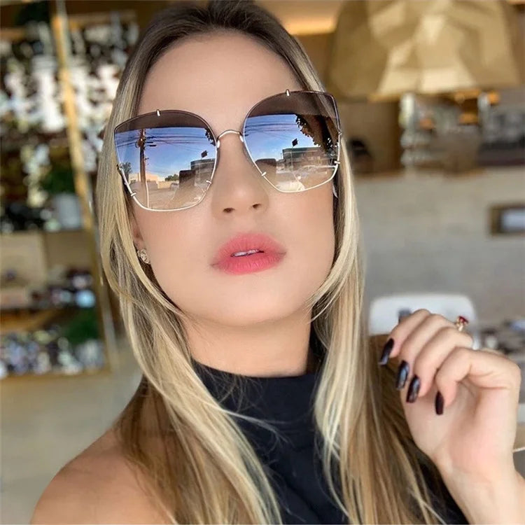 New Newest Colorful Custom Fashion INS Fashion Shades Uv400  Trendy Cat Eye CAT.3 Womens Square Sunglasses