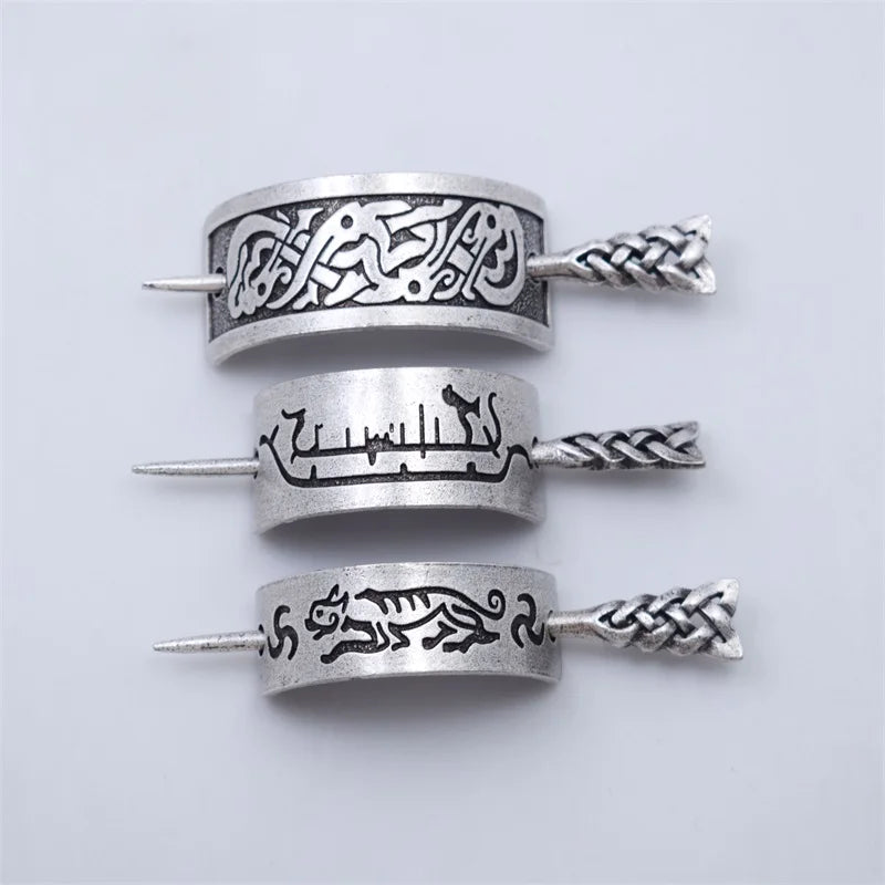 Celtics Knots Hairpin Carved Dragon Cat Pattern Animal Hairpin Viking   Hair Clip Lady's Jewelry