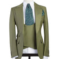 Green Men Suits Jackets Blazer for Wedding Groom Tuxedos Set Custom Made Vintage Retro 3 Piece Costume Homme