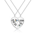 Cross-Border New Combination Stainless Steel Necklace Ins Net Red Wind Sisters Necklace Heart Shape Love Couple Pendant Necklace