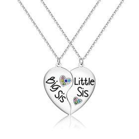 Cross-Border New Combination Stainless Steel Necklace Ins Net Red Wind Sisters Necklace Heart Shape Love Couple Pendant Necklace