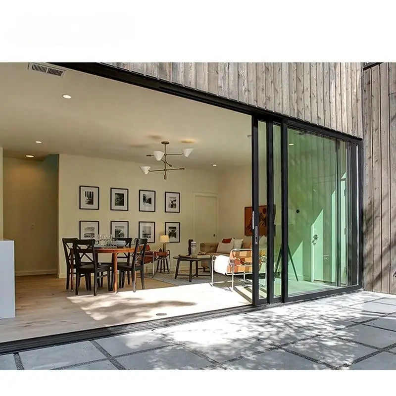 Double Glass Doors Balcony Multi Panel Thermal Break Aluminum Heavy Duty Bi Fold Doors