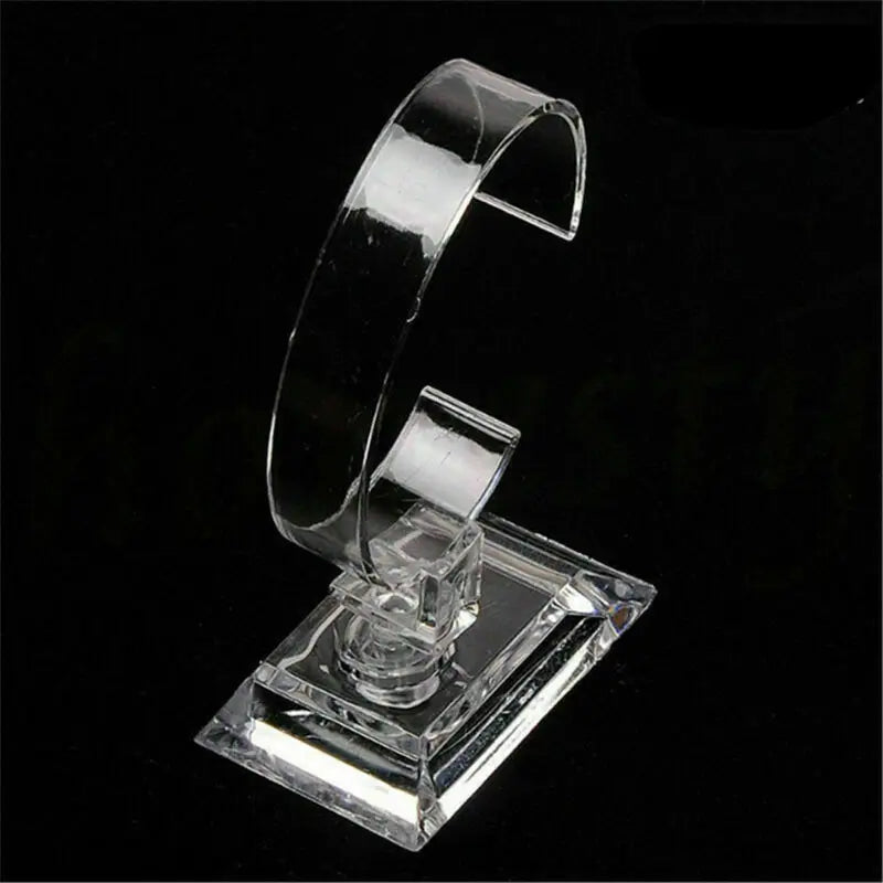 Fashion Transparent Plastic Wrist Watch Display Rack Holder Sale Jewelry Show Case Stand Tool
