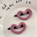 Wholesale Fashion Pink Love Heart Hairpin Hair Claw Clips Card Issuance Versatile Simplicity Side Bangs Hair Clip for Women