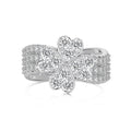 Dylam High Quality 18K Gold Stackable Ring 925 Sterling Silver Love Lucky Four Leaf Clover Heart Detachable Set Rings for Women