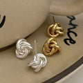S925 Sterling Silver Twisted Knotted Stud Earrings Simple INS Earrings Women Fashion Fashion Jewelry Earrings