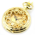 Antique Vintage Hollow Gear Quartz Steampunk Copper Black Bronze Gold Flip Pendant Clock Chain Men Women Gifts Pocket Watches