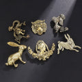 Low Price Stocked Chinese Style Metal Brooch Featuring Adorable Animal Pins with a Vintage Touch Twelve Zodiac Animals Pin